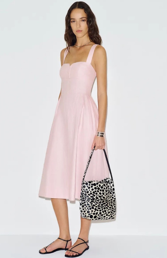 New Reformation Roma Linen Dress Cherry Blossom, Light Pink Size 4